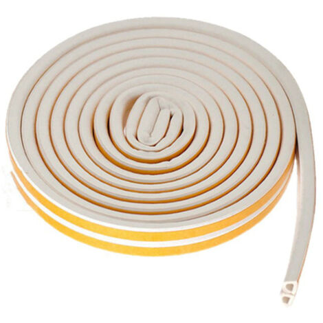 3Pcs Joint d'Étanchéité Auto-Adhésif Type D pour Portes et Fenêtres - Blanc, Isolation Acoustique (1/5)