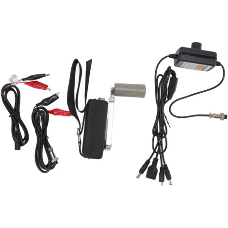 Générateur manuel portable 30W noir pour recharge d'urgence en extérieur - Haute efficacité (1/5)