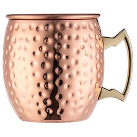 2 Tasses à Martelage 530ML en Acier Inoxydable Plaqué Cuivre pour Cocktail Élégant (1/5)