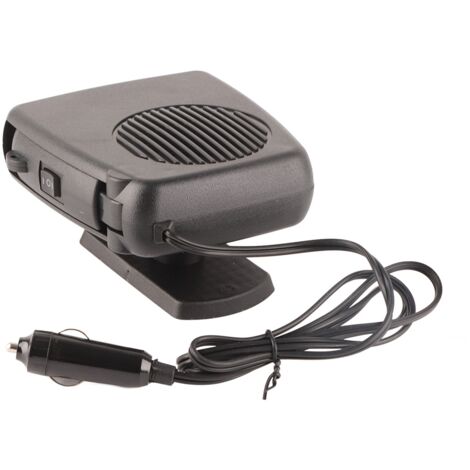 Ventilateur chauffant de voiture portable ABS, dégivreur de pare-brise avec base rotative à 360° pour chauffage rapide, couleur noire