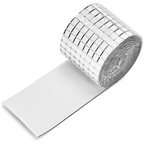 4x100cm Autocollant Mosaïque Miroir 1464 Grains Adhésif, Décor Maison Brillant Argenté pour Salle de Bain et Cuisine DIY (1/5)