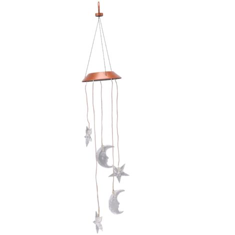 Carillons Éoliens Solaires LED Étoiles et Lune Changeant de Couleur pour Jardin Terrasse Déco Extérieur (1/5)