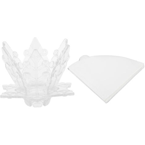 Filtre à Café Portable en Forme de Neige - Dripper Pliable Réutilisable en PP Alimentaire, Facile à Utiliser pour Voyage et Maison, Transparent (1/5)