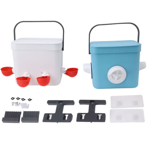 Distributeur d'eau et mangeoire automatique pour poules, 6L, anti-pluie, plastique résistant (1/5)