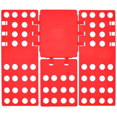 Planche à Plier T-Shirt Pratique, Structure Stable et Gain de Temps, Pliage Facile pour Vêtements Rouge (1/5)