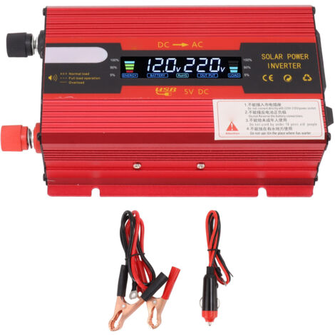 Onduleur de Voiture 420W 12V/220V à Onde Modifiée avec Affichage LCD Rouge (1/5)