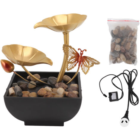 Fontaine de Bureau Écologique, Cascade d'Eau Miniature pour Salon et Salle de Réunion, Décoration Zen avec Prise AU 220-240V (1/5)