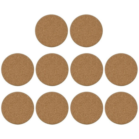 10 pièces Sous-verres en Liège Ronds pour Maison Bureau Café Protection de Table (1/5)