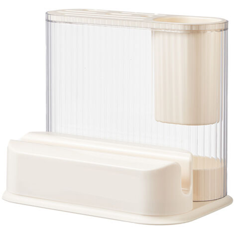 Porte-couteaux multifonction avec planches à découper, fourchettes et baguettes - Organisateur de couverts blanc pour comptoir de cuisine (1/5)