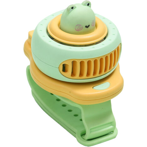 Ventilateur de Poche Mini USB Vert pour Enfants - Montre Cartoon Portable pour Écoliers (1/5)