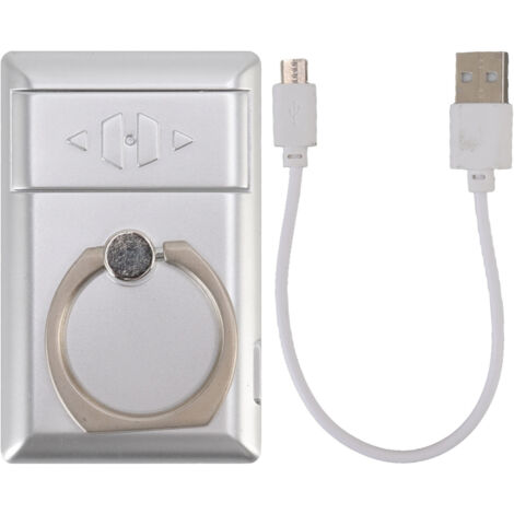 Allume-cigare rechargeable USB sans flamme avec anneau ventouse pour téléphone, couleur argentée (1/5)