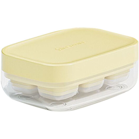 Moule à glaçons 6 compartiments mini, bac de stockage jaune pour glaçons d'été, moule à glace compact pour la maison (1/5)