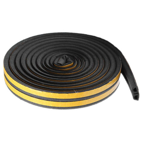 3Pcs Joint d'Étanchéité Porte Fenêtre Noir Adhésif Anti-Bruit Type D Isolation (1/5)