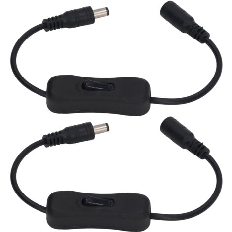 2 Pièces Câble DC Interrupteur 12V 11.5 Pouces, pour Bandes LED, Pompe à Eau, CCTV, Alimentation Mâle/Femelle (1/5)