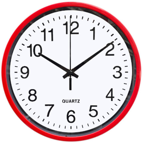 Horloge Murale Silencieuse Moderne 8 Pouces, Design Rouge pour Cuisine, Chambre, Bureau - Précise et Décorative (1/5)