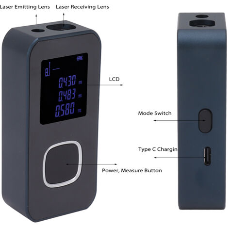 Télémètre Laser Portable Mini SW26A pour Mesures de Fenêtres, Canapés et Surfaces (0.05-60m) (1/5)