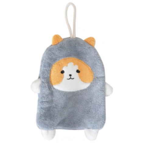Serviette Main Chien Motif Polaire Corail Absorption Rapide Séchage Rapide Gris (1/5)
