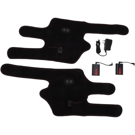 Bandage chauffant pour genou avec massage vibrant, sans fil et électrique, pour soins articulaires et douleurs - Prise US 110V‑240V (1/5)