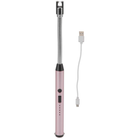Briquet à arc rechargeable résistant au vent, allume-gaz et bougies parfumées, finition or rose (1/5)