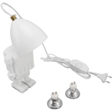 Lampe de Table Chauffante pour Bougies en Forme de Robot, Dimmable avec Ampoule GU10 35W, Lumière Chaude, 110-240V et Prise UE (1/5)