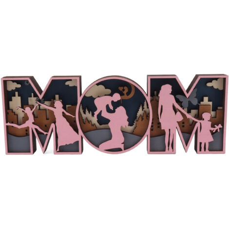 Lettre Décorative en Bois Mignonne pour Maman - Idée Cadeau Fête des Mères Originale (1/5)