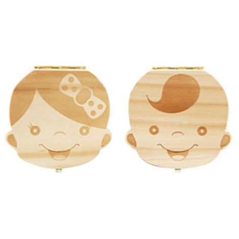 Boîte à Dents de Bébé Fille - Coffret Souvenir en Bois pour Garder les Dents de lait, Idée Cadeau Naissance ou Baptême (1/5)