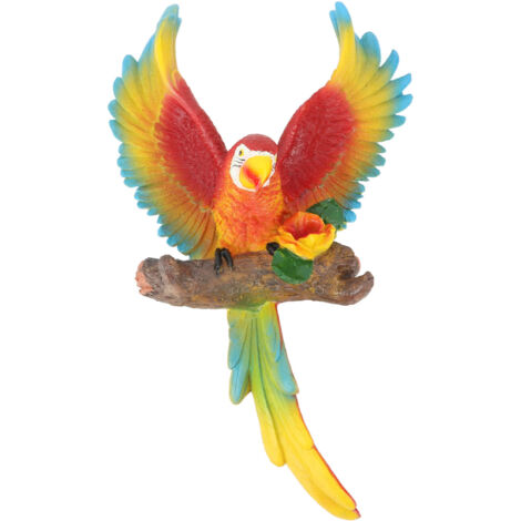 Sculpture de Perroquet en Résine pour Jardin Extérieur - Décor Durable à Suspendre (1/5)