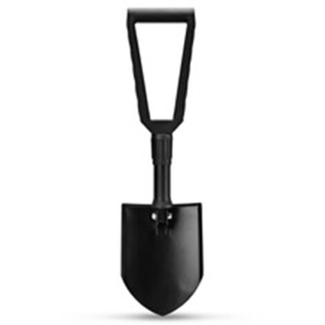 Pelle de Camping Pliable Militaire, Outil de Tranchée Portable avec Sac de Rangement pour Extérieur - Noir (1/5)