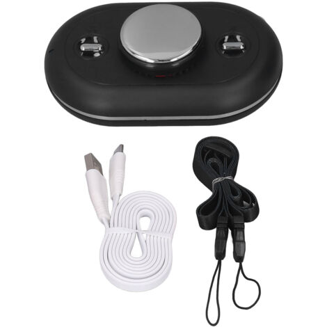 Ventilateur de cou portable USB, mini ventilateur de bureau rechargeable, ventilateur de voyage avec lanière ajustable pour intérieur et extérieur, noir (1/5)