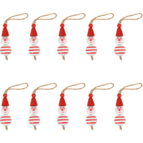 10 Pièces Ornements de Noël Bonhommes de Neige Colorés - Décoration de Sapin avec Boules Rouges pour la Maison (1/5)