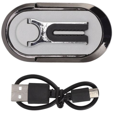 Allume-cigare rechargeable USB avec support téléphone voiture et anneau de fixation argenté (1/5)