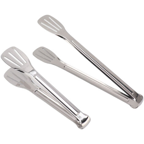 Ensemble de pinces inox 9 et 11 pouces pour buffet BBQ - Pinces à pain trois lignes - Set cuisine (1/5)