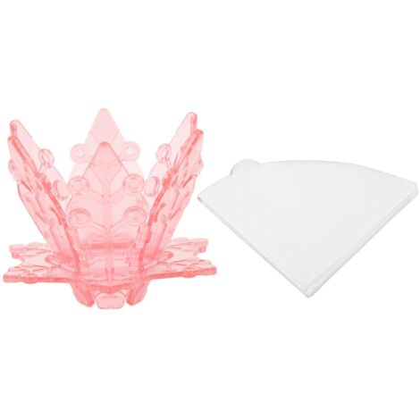Filtre à Café Portable en Forme de Neige - Dripper Pliant Réutilisable en PP Alimentaire pour Voyage - Rose (1/5)