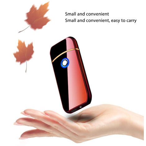 Allume-cigare USB rechargeable sans flamme, double face, étanche et anti-vent, couleur rouge pour extérieur (1/5)