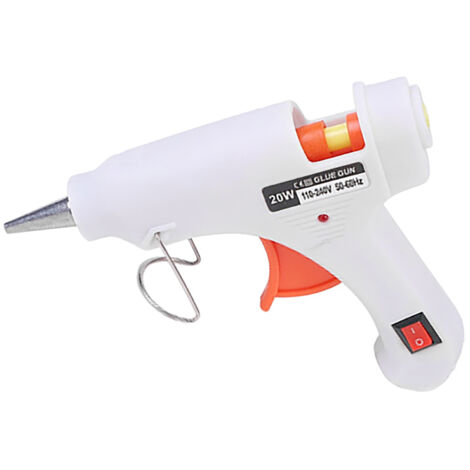 Pistolet à colle chaude 20W 110V blanc pour bricolage, arts créatifs et décoration cadeaux (1/5)