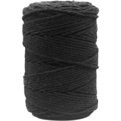 Ficelle Coton Noir 2mm 200m pour Emballage Cadeaux DIY et Décoration (1/5)