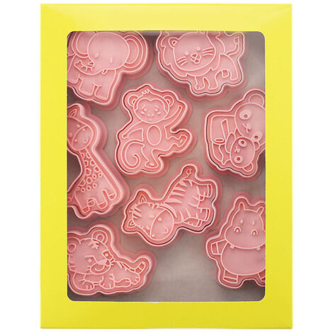 8 Pièces Emporte-Pièces Animaux en Plastique Alimentaire pour Biscuits, Pâtisserie et Décoration de Gâteaux (1/5)