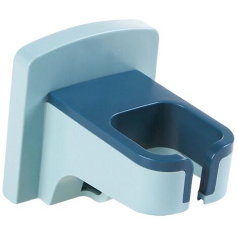 Support Murale pour Sèche-Cheveux Autocollant Sans Percer, Bleu pour Salle de Bain (1/5)