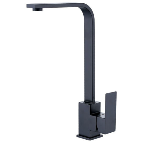 Robinet de Cuisine Noir 360° Rotatif Anti-Fuite avec Filtre à Eau et Aérateur pour Eau Chaude et Froide (1/5)