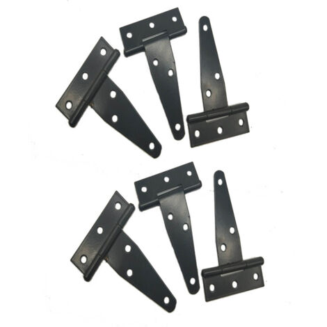 6 Pièces Charnières Galvanisées en T 7,9 cm à Fentes Triangulaires avec Roulement pour Portes (1/5)