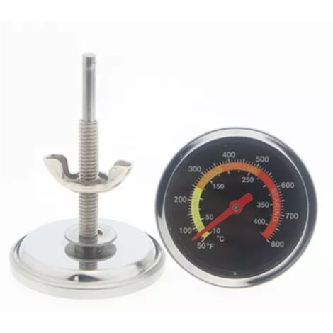 Thermomètre de four avec support 50-400°C, boîtier métal professionnel pour BBQ et cuisson