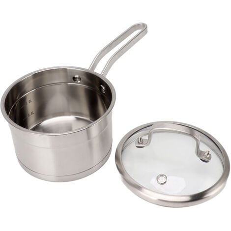 Casserole Inox 304 à Fond Épais pour Lait, Soupe et Cuisine Domestique, Poignée Unique (1/5)