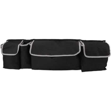 Sac de rangement universel pour siège arrière de voiture, grande capacité en tissu Oxford 600D, noir pour la plupart des véhicules. (1/5)