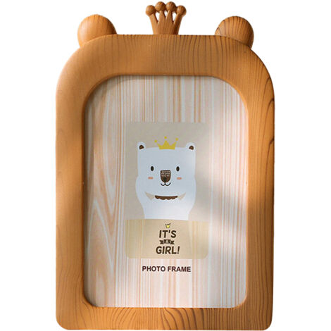 Cadre Photo Couronne Marron 7 Pouces - Décoration Bureau Créative, Cadre Mignon pour Enfants, Décoration Murale Maternelle, Idée Cadeau Original (1/5)