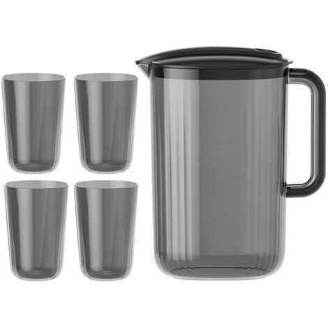 Pichet d'eau Transparent Grande Capacité Résistant à la Haute Température pour Thé, Jus et Limonade Noir (1/5)