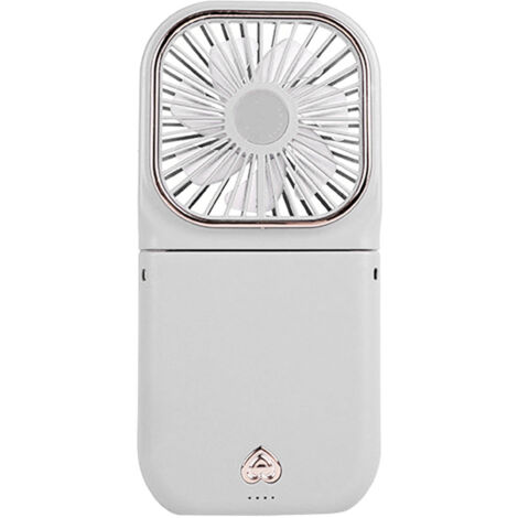 Ventilateur de cou pliable et rechargeable USB, 3 vitesses, mini ventilateur portable pour randonnées et pique-niques, blanc (1/5)