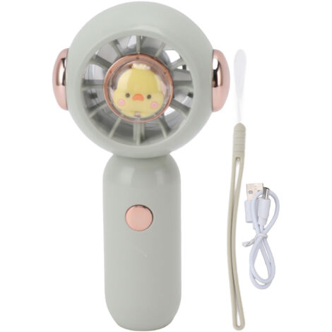 Ventilateur de Poche Portable USB Rechargeable avec Motif Animaux Silencieux pour Voyage en Plein Air