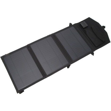 Chargeur solaire 21W étanche monocristallin ETFE pour téléphone, alimentation 5V pliable 3 fois pour camping et plein air (1/5)
