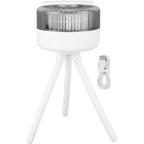 Ventilateur USB Blanc 360° Rotatif avec Pince et Trépied Pliable pour Poussette et Lit Bébé (1/5)