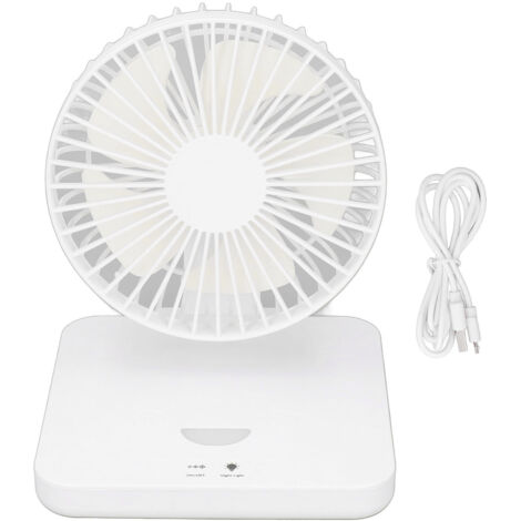 Ventilateur de bureau USB portable, silencieux avec 3 vitesses, lumière intégrée, réglable pour bureau, voiture ou maison (1/5)